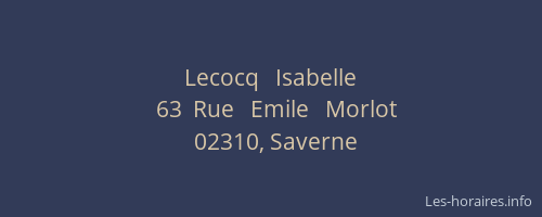 Lecocq   Isabelle