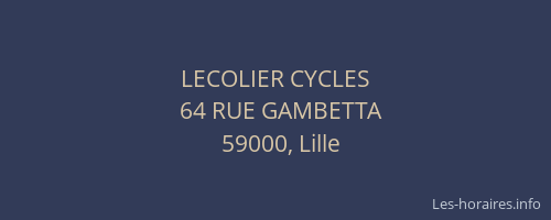 LECOLIER CYCLES