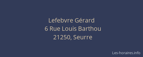 Lefebvre G&eacute;rard