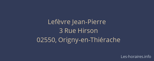 Lefèvre Jean-Pierre