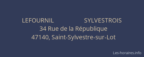 LEFOURNIL                     SYLVESTROIS