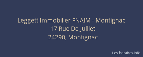 Leggett Immobilier FNAIM - Montignac