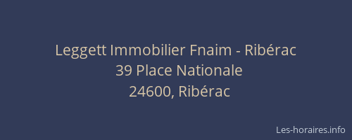 Leggett Immobilier Fnaim - Rib&eacute;rac