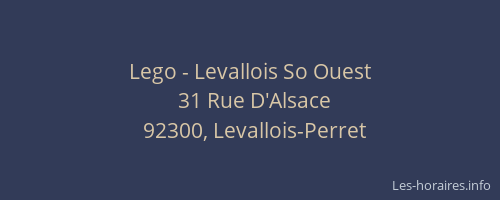 Lego - Levallois So Ouest