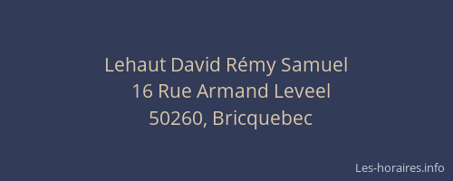 Lehaut David Rémy Samuel