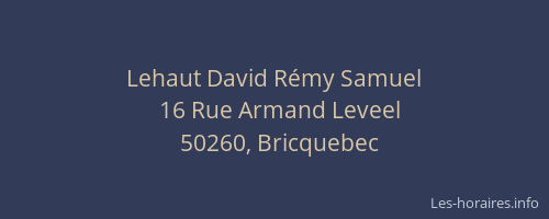Lehaut David R&eacute;my Samuel