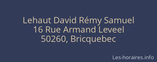 Lehaut David Rémy Samuel