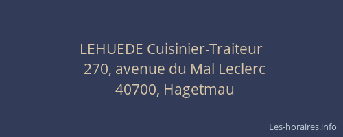 LEHUEDE Cuisinier-Traiteur