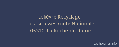 Lelièvre Recyclage