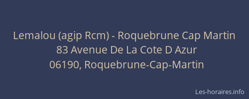 Lemalou (agip Rcm) - Roquebrune Cap Martin