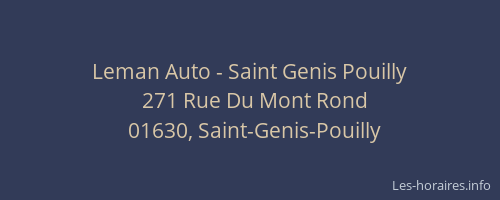 Leman Auto - Saint Genis Pouilly