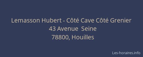 Lemasson Hubert - Côté Cave Côté Grenier