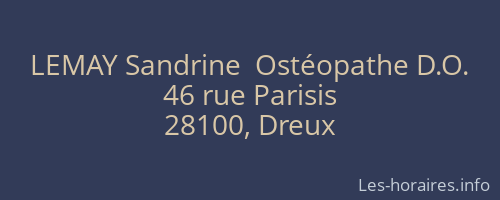 LEMAY Sandrine  Ostéopathe D.O.