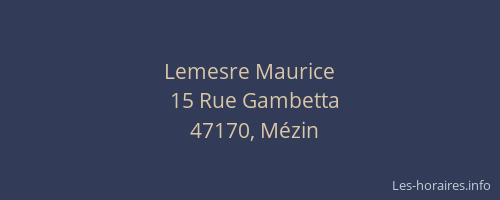 Lemesre Maurice