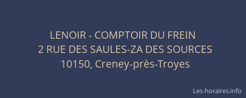 LENOIR - COMPTOIR DU FREIN