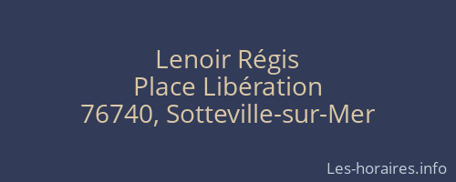 Lenoir Régis