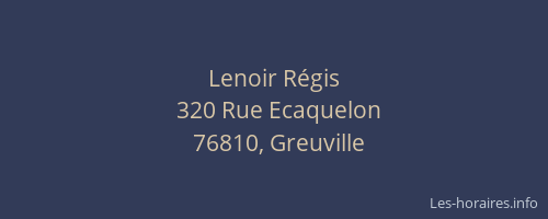 Lenoir Régis