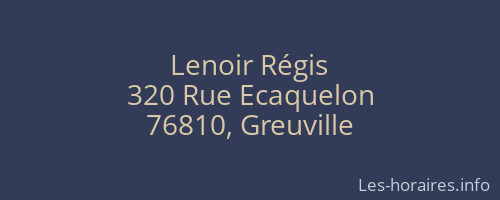 Lenoir Régis