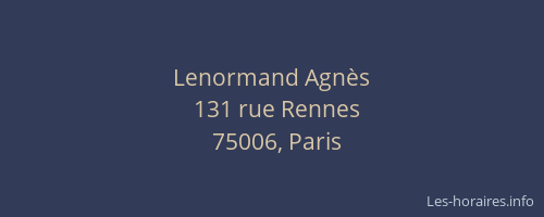 Lenormand Agnès