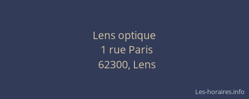 Lens optique