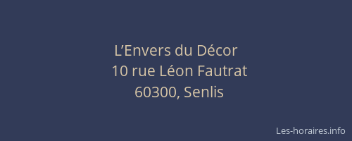 L’Envers du D&eacute;cor