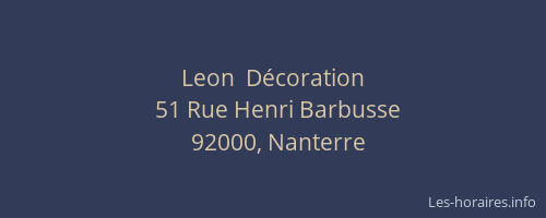 Leon  Décoration
