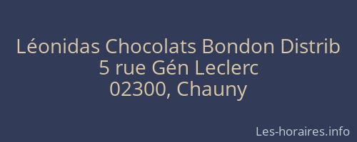 Léonidas Chocolats Bondon Distrib