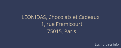 LEONIDAS, Chocolats et Cadeaux