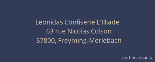 Leonidas Confiserie L'Illiade