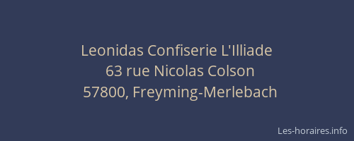 Leonidas Confiserie L'Illiade