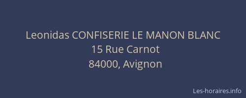 Leonidas CONFISERIE LE MANON BLANC