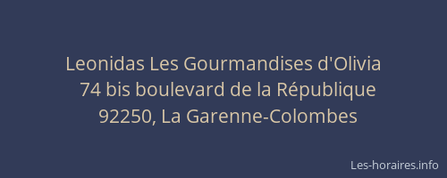 Leonidas Les Gourmandises d'Olivia