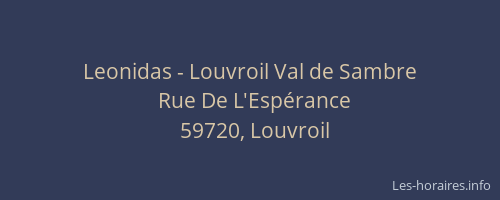 Leonidas - Louvroil Val de Sambre