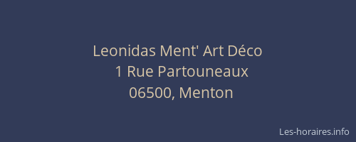 Leonidas Ment' Art Déco