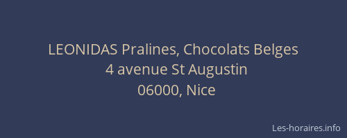 LEONIDAS Pralines, Chocolats Belges