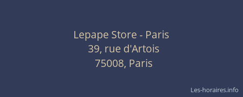 Lepape Store - Paris