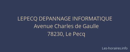 LEPECQ DEPANNAGE INFORMATIQUE