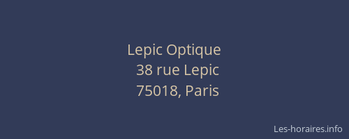 Lepic Optique