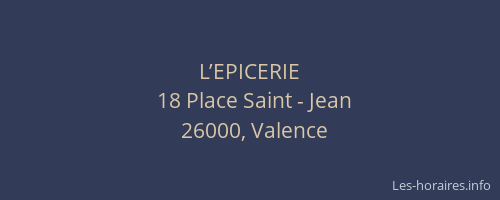 L’EPICERIE