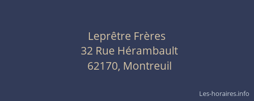 Lepr&ecirc;tre Fr&egrave;res
