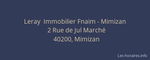 Leray  Immobilier Fnaim - Mimizan