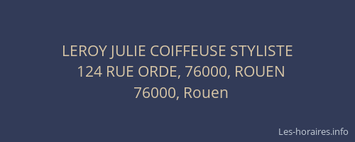LEROY JULIE COIFFEUSE STYLISTE