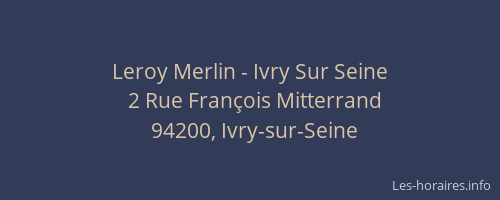 Leroy Merlin - Ivry Sur Seine