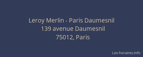 Leroy Merlin - Paris Daumesnil