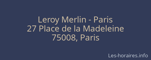 Leroy Merlin - Paris