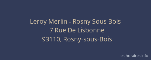 Leroy Merlin - Rosny Sous Bois