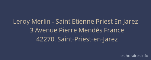 Leroy Merlin - Saint Etienne Priest En Jarez