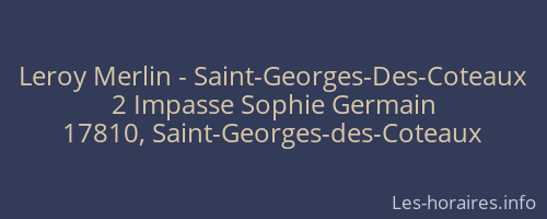 Leroy Merlin - Saint-Georges-Des-Coteaux