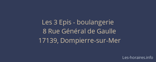 Les 3 Epis - boulangerie