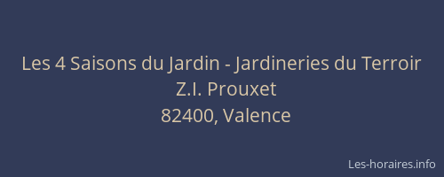 Les 4 Saisons du Jardin - Jardineries du Terroir